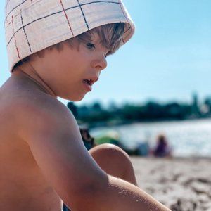 [one size] Bobo Choses Kids Checkered Bob Ecru